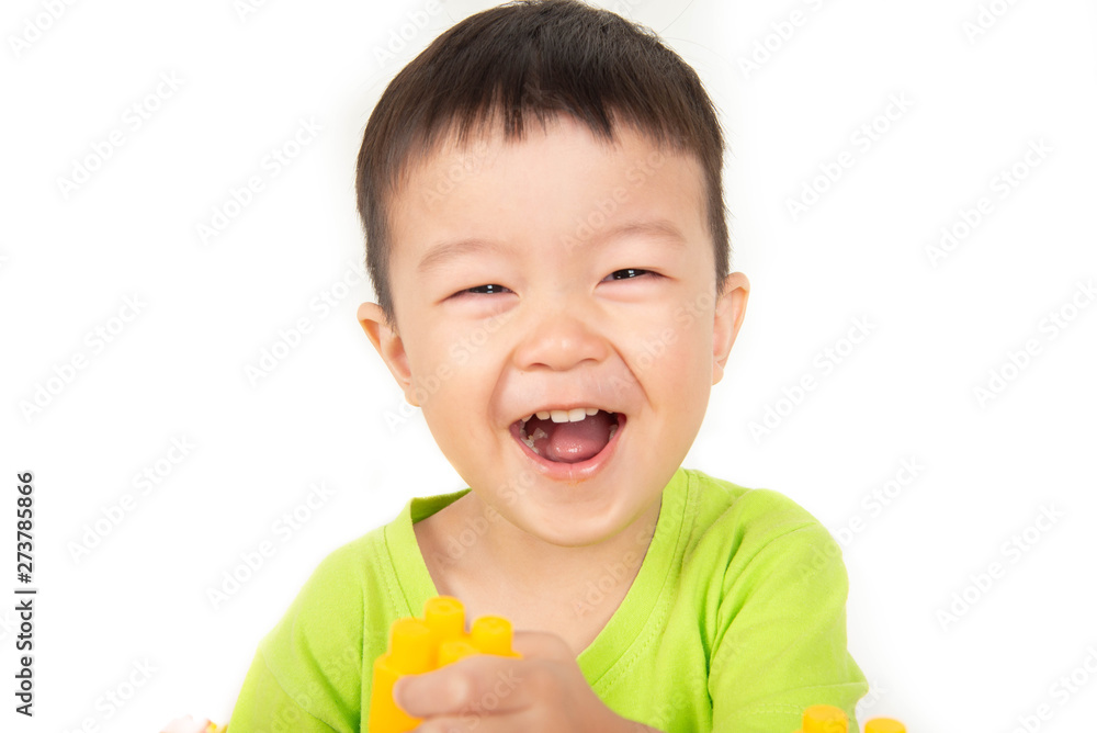 Close up Asian toddler boy smile with happy face Close up Asian toddler boy smile with happy face