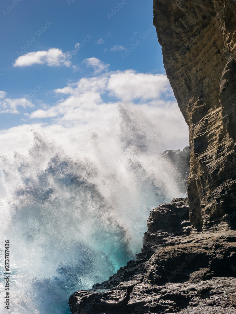 Wave splash of a cliff Wave splash of a cliff