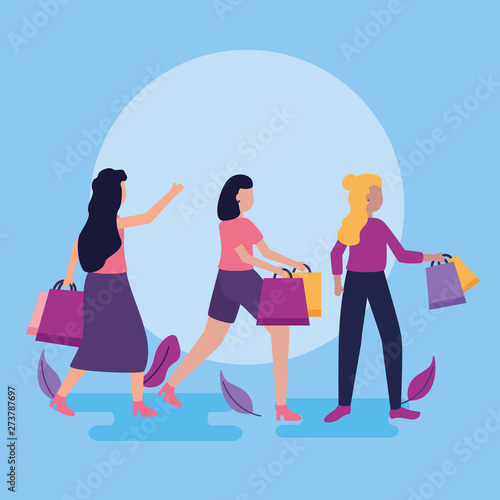 people shopping bags