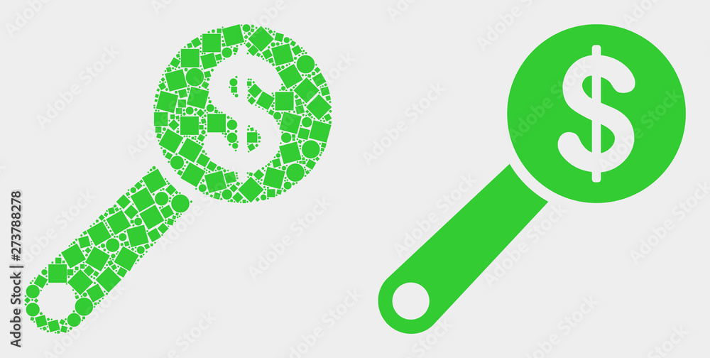 Dotted and flat financial audit icons. Vector mosaic of financial audit created of randomized rectangle elements and circle pixels. Dotted and flat financial audit icons. Vector mosaic of financial audit created of randomized rectangle elements and circle pixels.