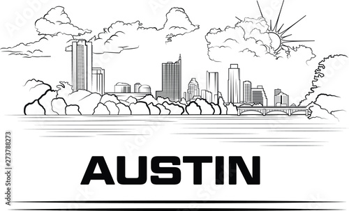 Austin Texas Skyline Vector Illustration photo