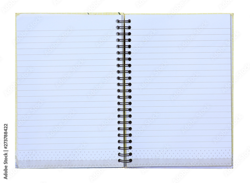 Top view of Blank notebook isolated on white background Top view of Blank notebook isolated on white background