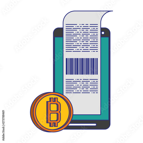 Bitcoin cryptocurrency digital money symbols blue lines