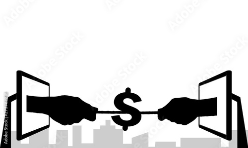 tug of war business marketing online concept