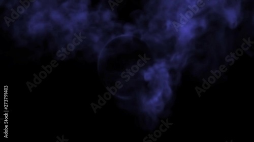 Smoke and Four Small Purple