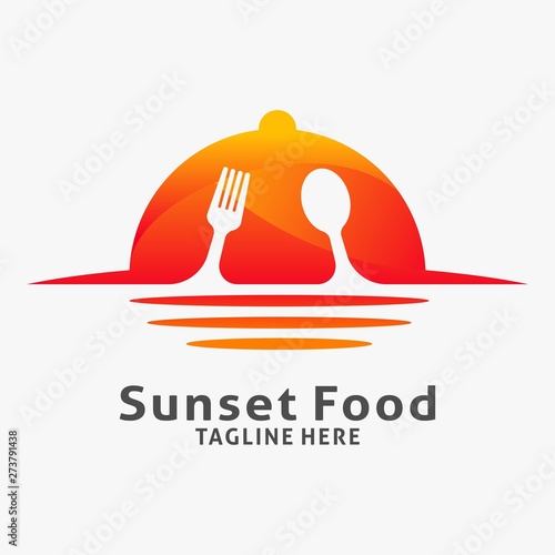 Sunset food logo design