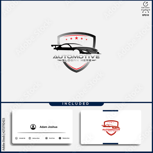 Car logo, abstract car design concept, automotive car logo design template.