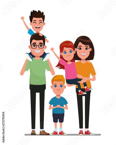 family avatar cartoon character portrait