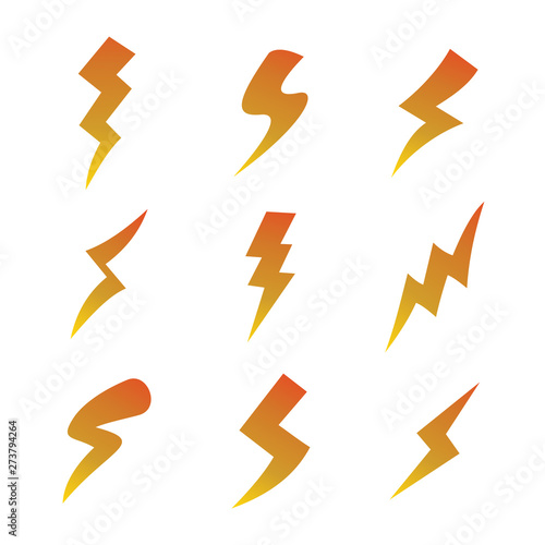 Thunder icons set, Lightning , Thunderbolt, Flash logo. Letter S logo