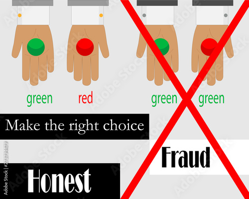 Scammers Image of an honest company and a company that deals with fraud. Vector illustration
