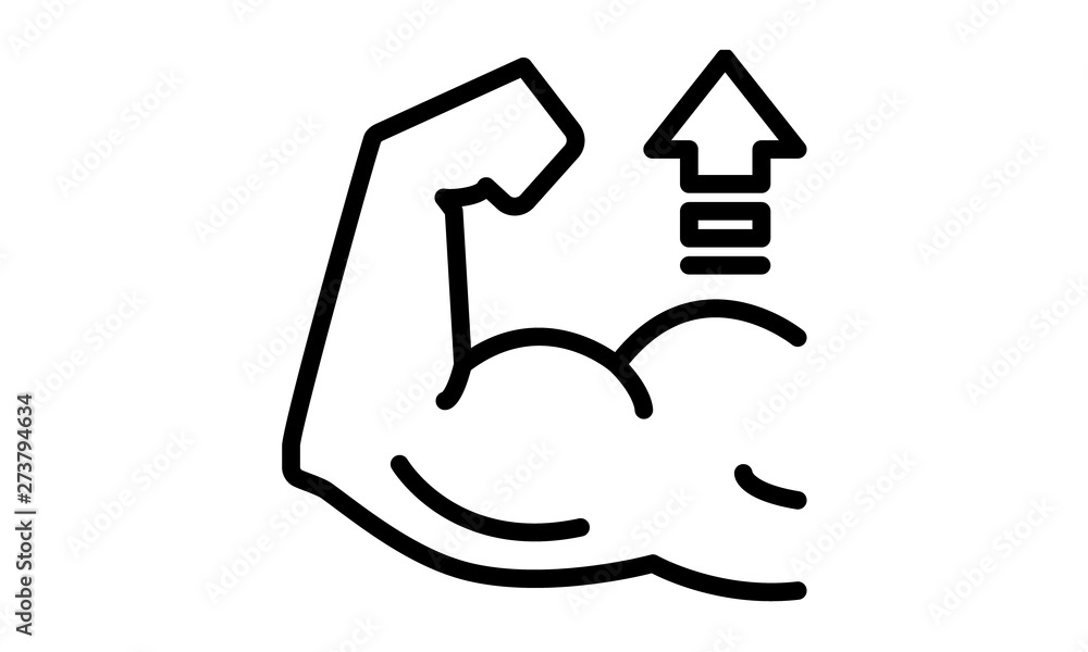 Strong muscles icon for bodybuilding and fitness Strong muscles icon for bodybuilding and fitness
