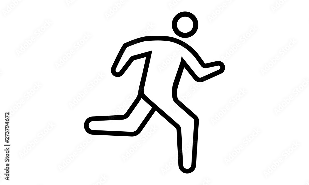 Running man icon for fitness and running apps Running man icon for fitness and running apps