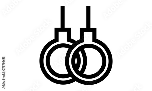 Gymnastic rings icon for gym and fitness exercises