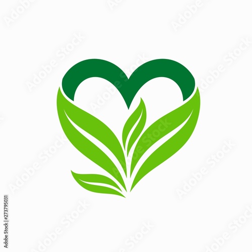 Leaf logo that forms the heart