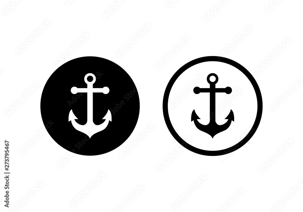 Anchor Black icon Vector Anchor Black icon Vector