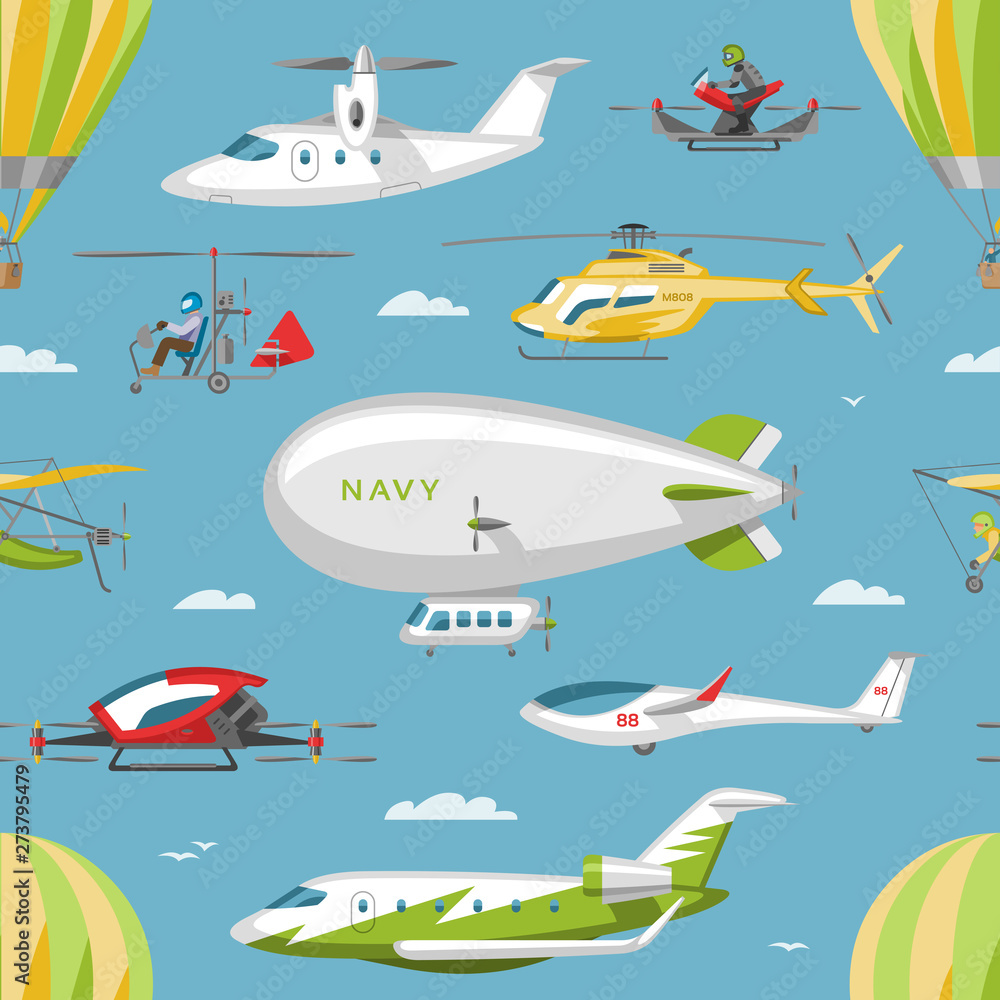 Helicopter vector copter aircraft or rotor plane and chopper jet flight transportation in sky illustration aviation set of aeroplane and airfreighter cargo with propeller background