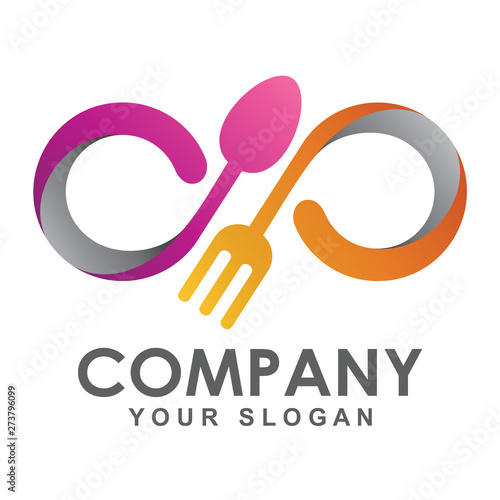 fast food logo infinity - Vector