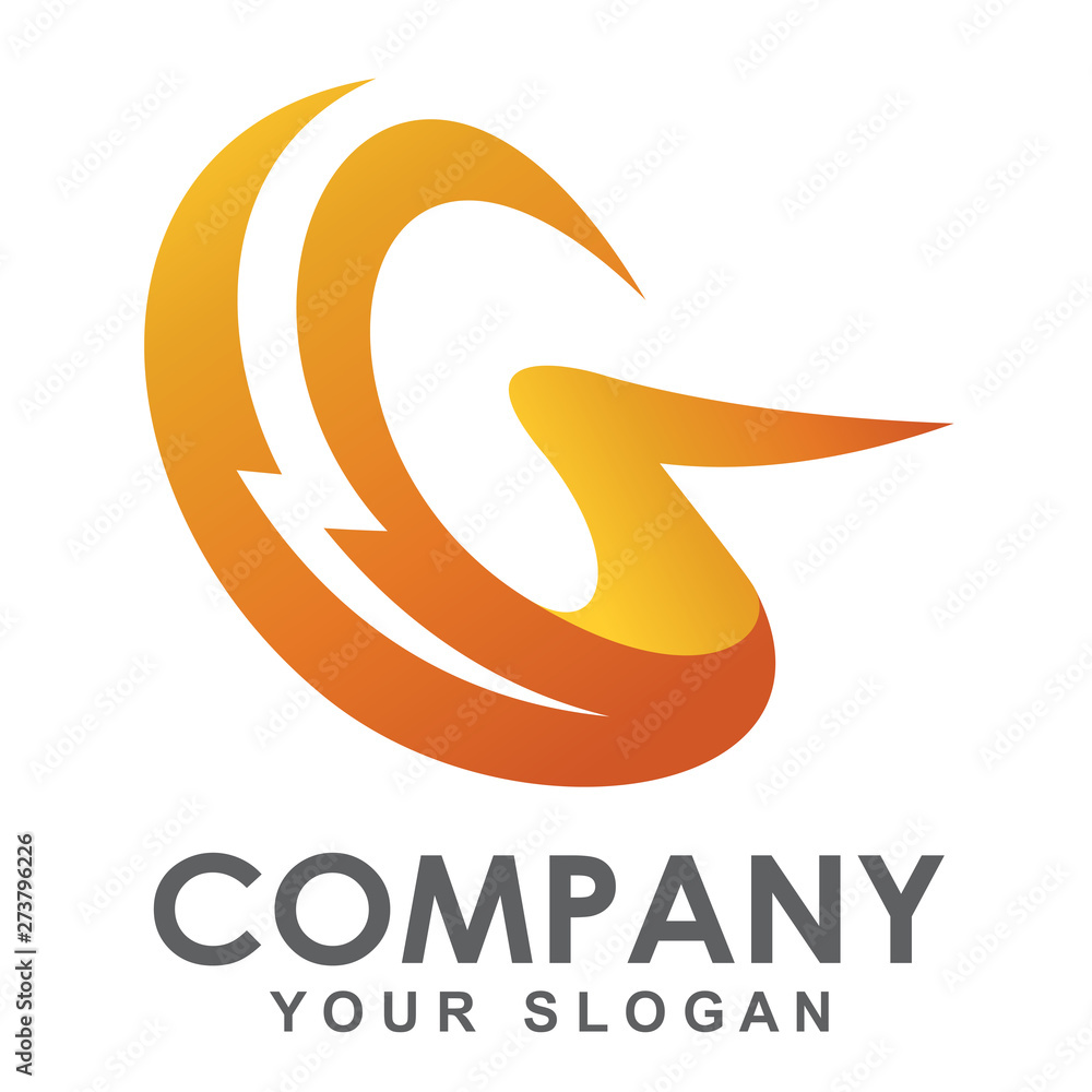 Obraz premium trendy G logo with lightning symbol, logo - vector