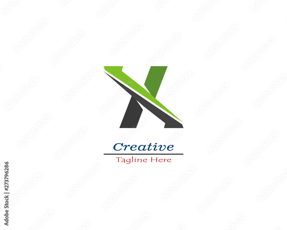 Business corporate letter X template vector Business corporate letter X template vector
