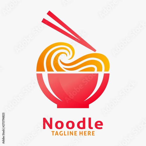 Noodle and ramen logo design in modern style