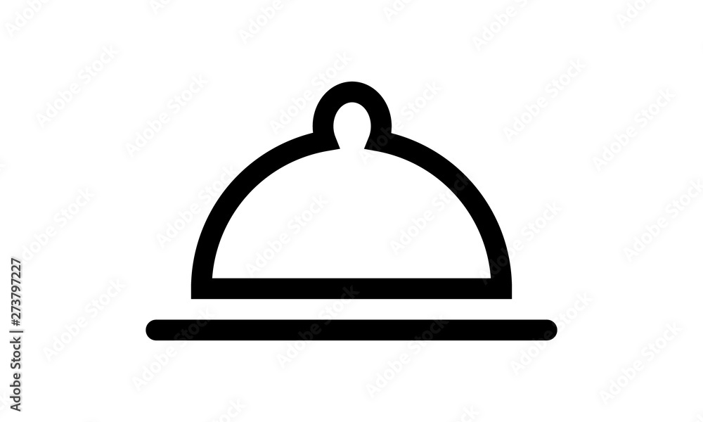 Serving tray icon for food and restaurant services Serving tray icon for food and restaurant services