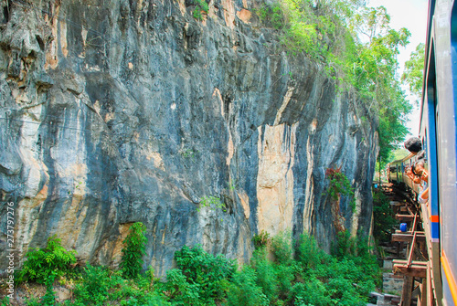 The limestone hills of Kanchanaburi ,Thailand. © witsanu