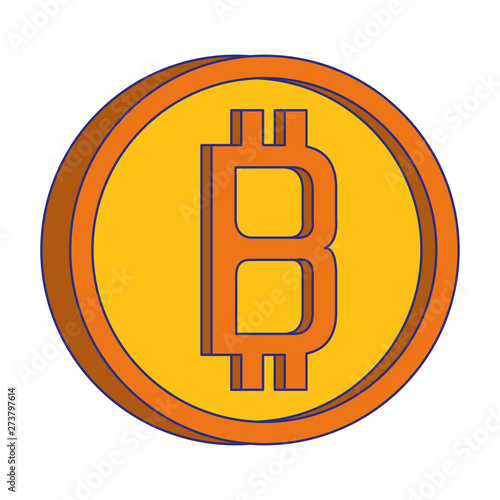 Bitcoin cryptocurrency digital money symbols blue lines