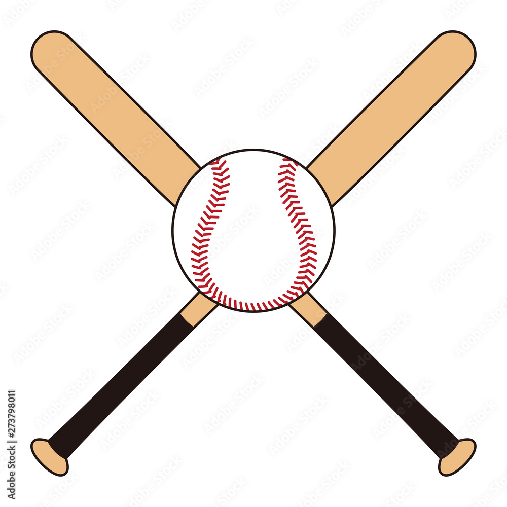 野球のバットとボール Baseball Bat Baseball Ball イラスト Stock Vector Adobe Stock