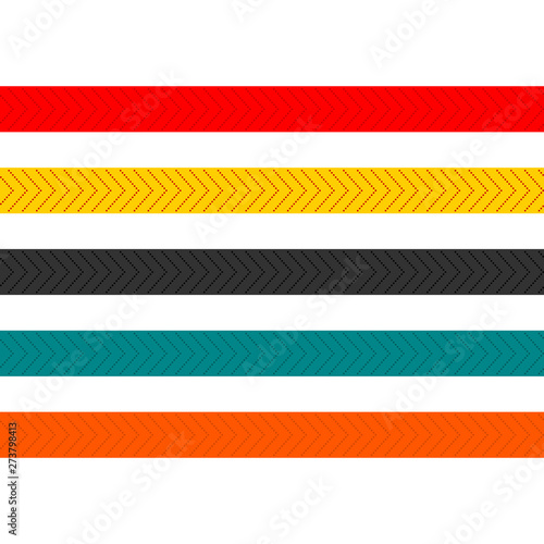 Seamless lines set with the pattern - Vector