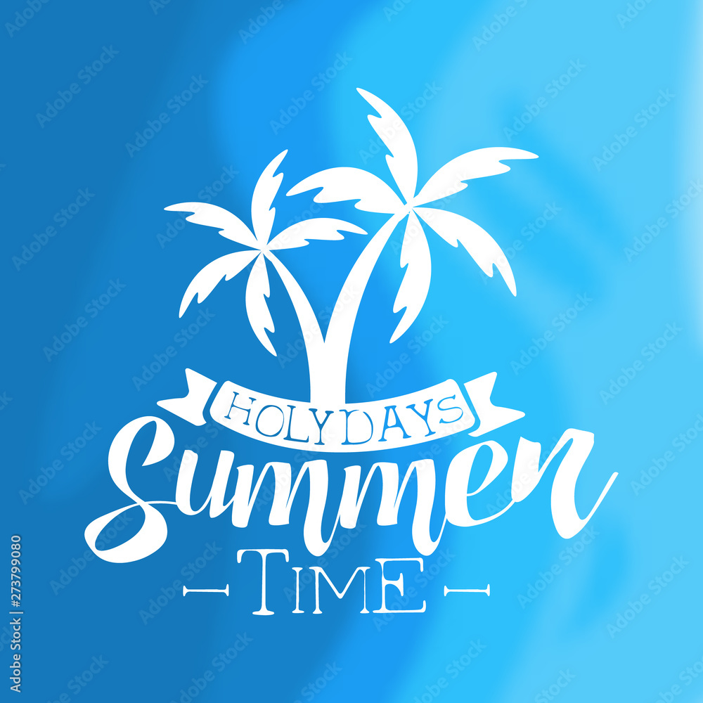 Summer Time Holidays Vintage Template, Design Element Can Be Used for Banner, Label, Badge, Poster, T-shirt Print, Flyer Vector Illustration