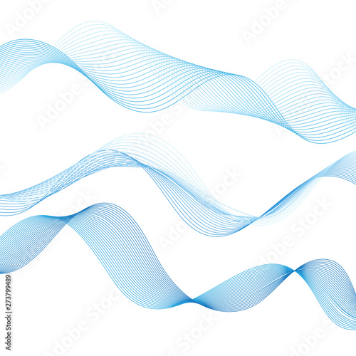 Beautiful blue waves on a white background