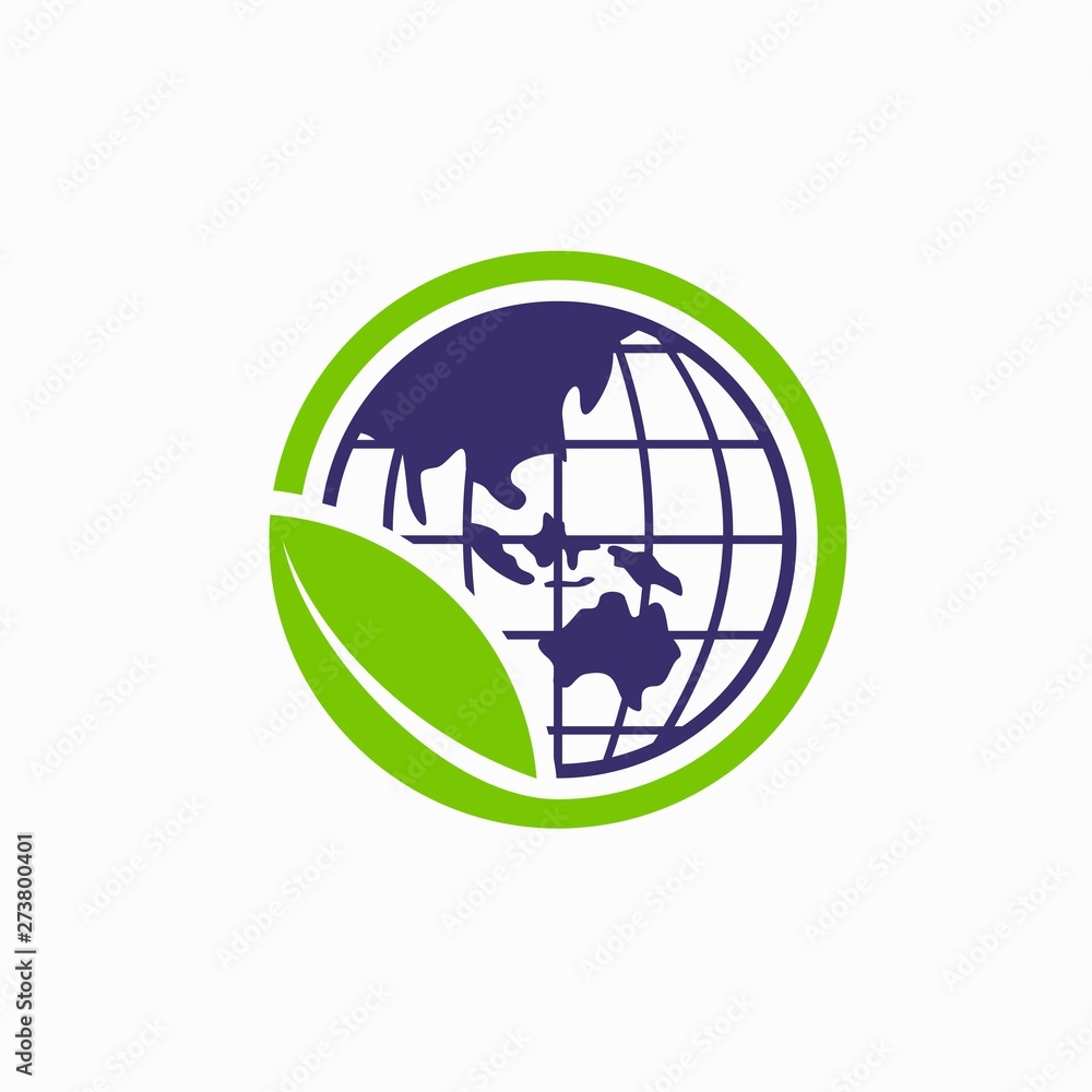 leaf logo that forms the globe leaf logo that forms the globe