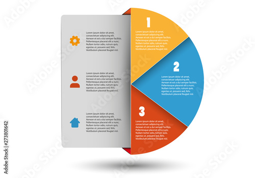 Vector Info graphic Template contain geometric four part graphic with shadow on white background
