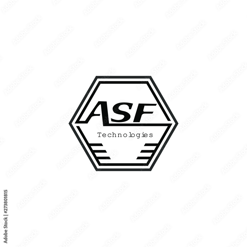 Initial / Monogram ASF with Hexagon Shape Logo Design Inspiration Initial / Monogram ASF with Hexagon Shape Logo Design Inspiration