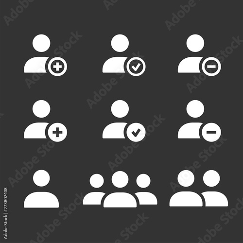 Account vector icon for graphic and web design on black background.