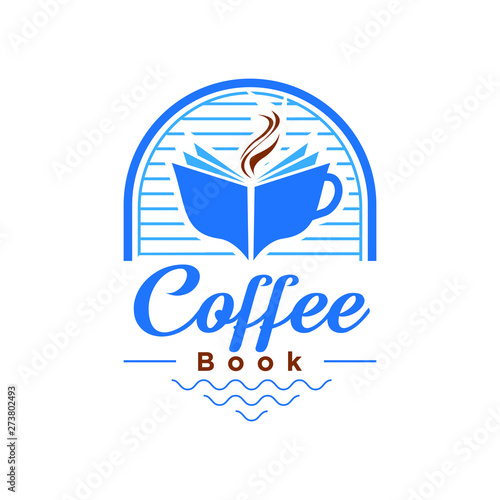 Cup and Books Logo Design Template