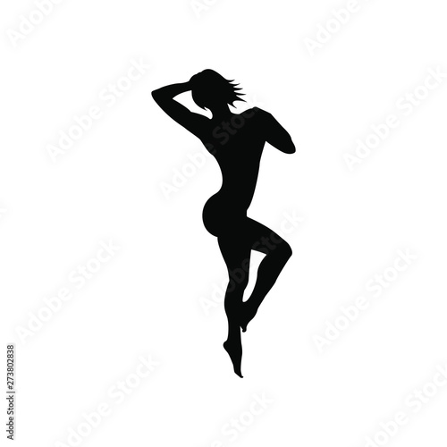 Silhouette of Girls Showing Bodies Fit Logo Design Inspiration