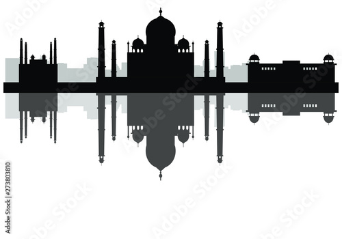 skyline of Agra city in India