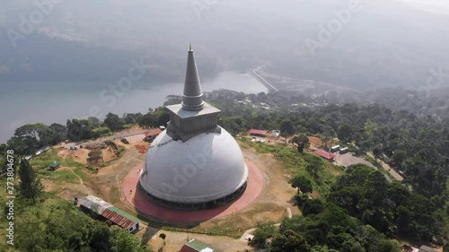 Buddhist temple in Kothmale srilanka near by lake and dam. photo