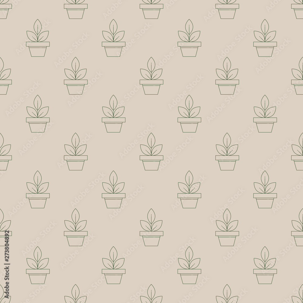 Organic nature seamless pattern in outline style. Organic nature seamless pattern in outline style.
