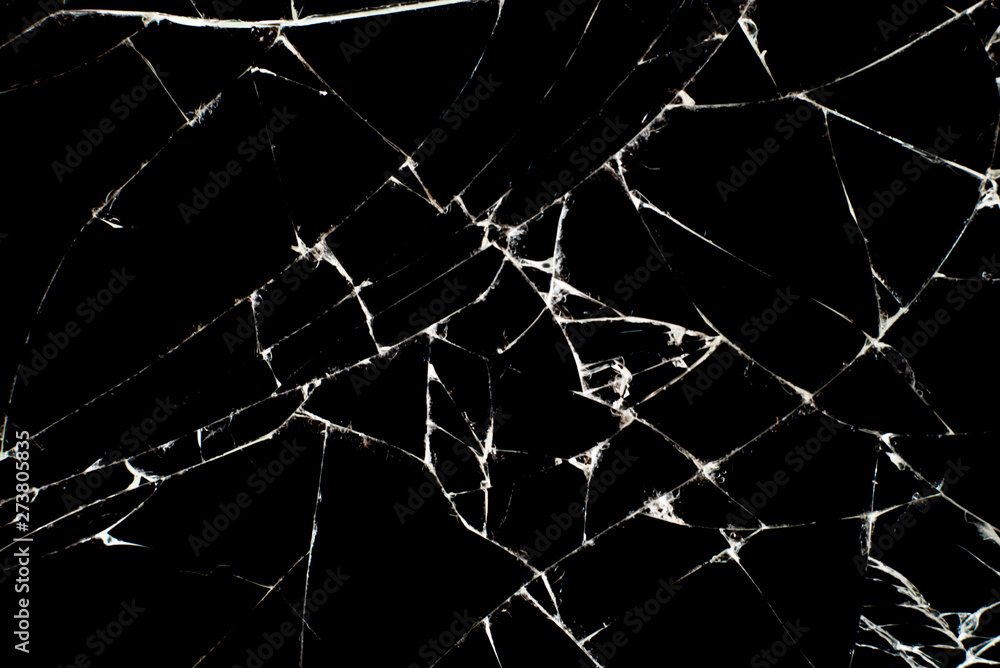 Broken black glass background texture. Broken black glass background texture.