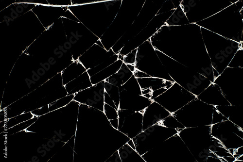 Broken black glass background texture.
