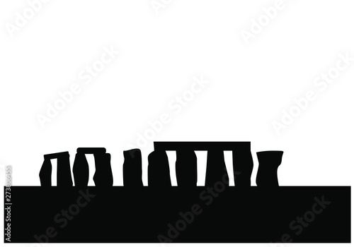 Stonehenge silhouette vector in black