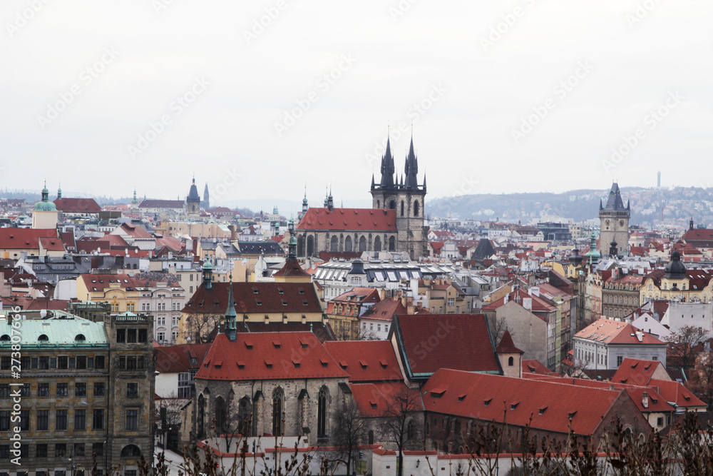 Obraz premium Panorama of Stare Mesto district in Prague