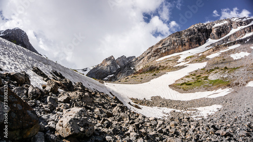 mountain stony landscape. highlands in spring