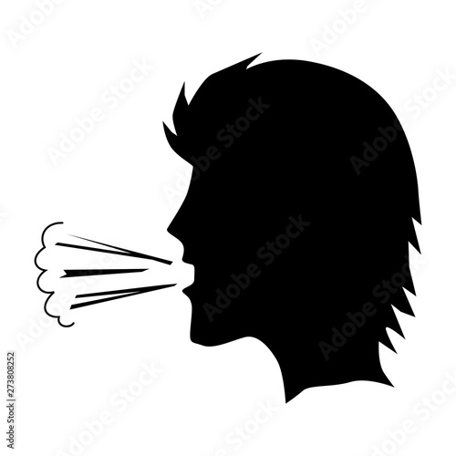 blowing man