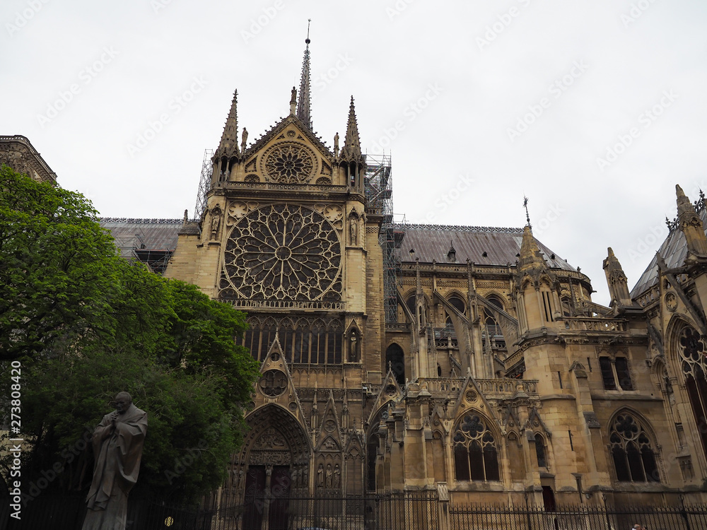 Fototapeta premium North Notre-Dame Cathedral Before the fire World Heritage of France Travelers want to see it once.