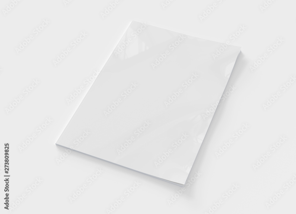 Magazine cover mockup isolated on white background 3d rendering Magazine cover mockup isolated on white background 3d rendering