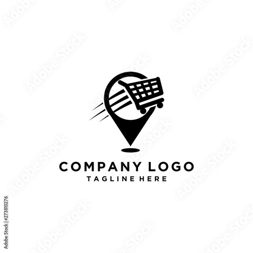 location of shopping online logo vector icon ilustration