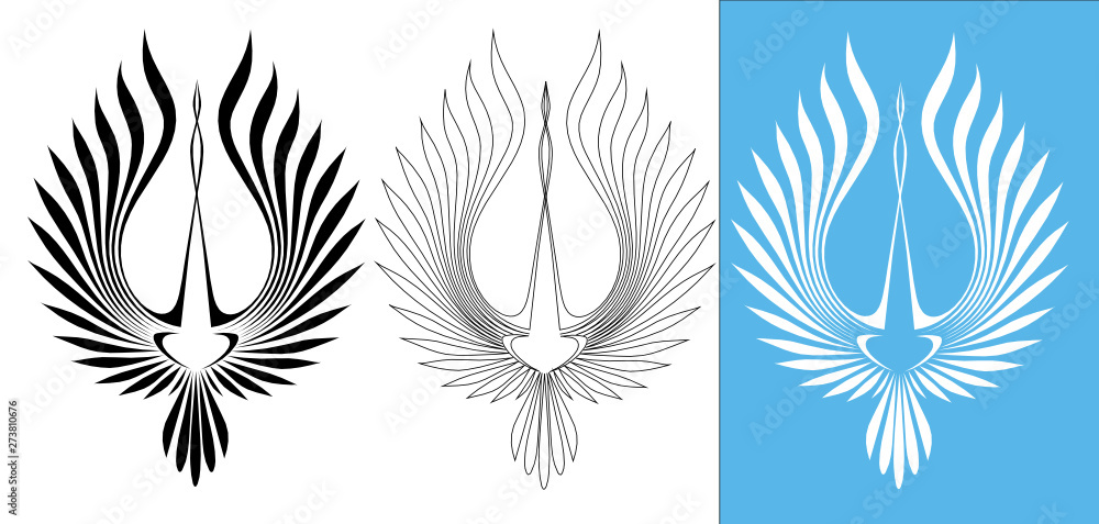 Black silhouette of crane on white background Black silhouette of crane on white background